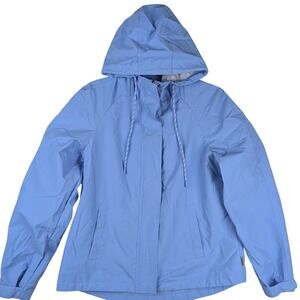 Avalanche Outdoor Supply Company Blue Hood Rain Jacket Women Medium Lightweight